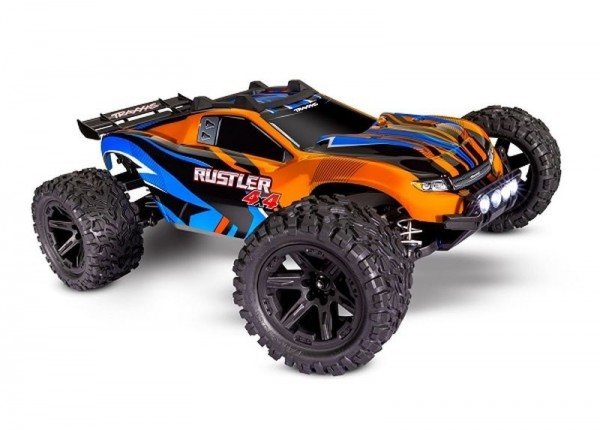TRAXXAS Rustler 4x4 orange RTR mit Akku +LED-Licht