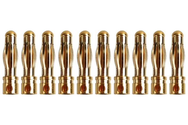 Goldkontakt Ø4,0mm Käfigfeder Lötkelch geschlossen 10Stecker