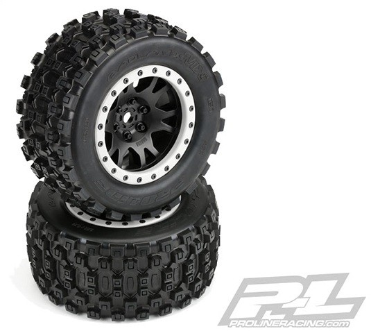 ProLine Badlands MX43 All Terrain Truck Reifen v/h (2) 4.3 TRX XMAXX auf Impulse Pro-Loc Felge mit g