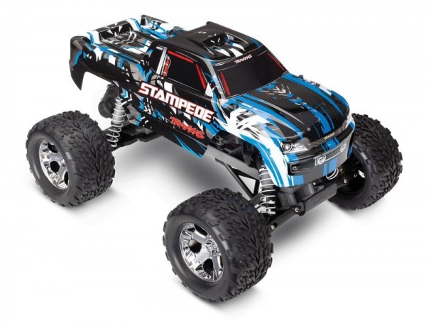 TRAXXAS Stampede blau-X RTR +12V-Lader+Akku 1/10 2WD Monster Truck Brushed