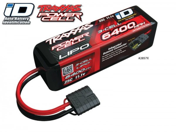 LiPo Power Cell 6400mAh 11,1V 3s 25C TRAXXAS mit iD-Stecker (L135xH42xB45mm)