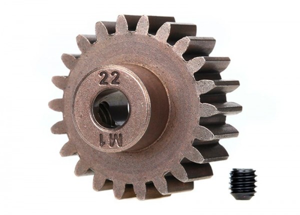 Gear, 22-T pinion (1.0 metric pitch) (fits 5mm shaft)/ set s TRAXXAS (compatible with steel spur gea