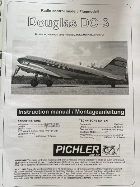 Douglas DC-3 Bausatz inklusive diverse Elektronik Bauteile