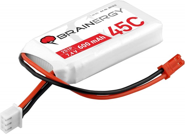 YUKI MODEL LiPo | 2s1p | 7,4V | 600mAh | 45C | BRAINERGY | kompatibel mit JST BEC