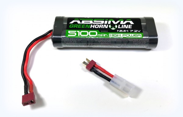 Greenhorn Stecksystem T-Plug mit Tamiya Adapter Minimum Kapazität 5100 mAh Spannung 7.2 Volt