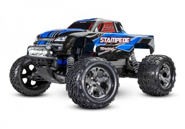 TRAXXAS Stampede blau RTR mit Akku +LED-Licht 1/10 2WD Monster Truck (12T+XL-5)